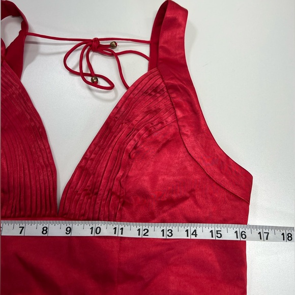 Selfie Leslie Come What May Pintuck Pleat Gathered Side Mini Dress Red NEW L/XL - Picture 10 of 16